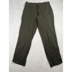 Lululemon Pants Womens 6 Green Nylon Drawstring Waist Track Running Lightweight